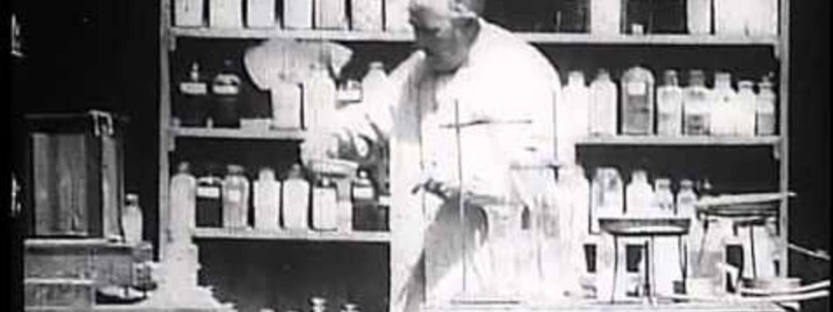Mr. Edison at work in his chemical laboratory