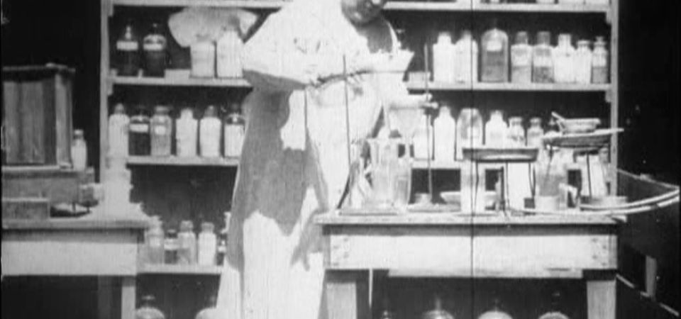 Mr. Edison at work in his chemical laboratory