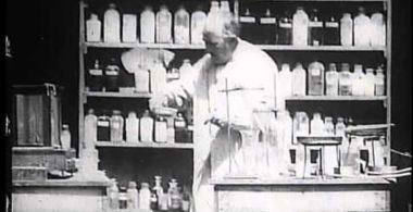 Mr. Edison at work in his chemical laboratory