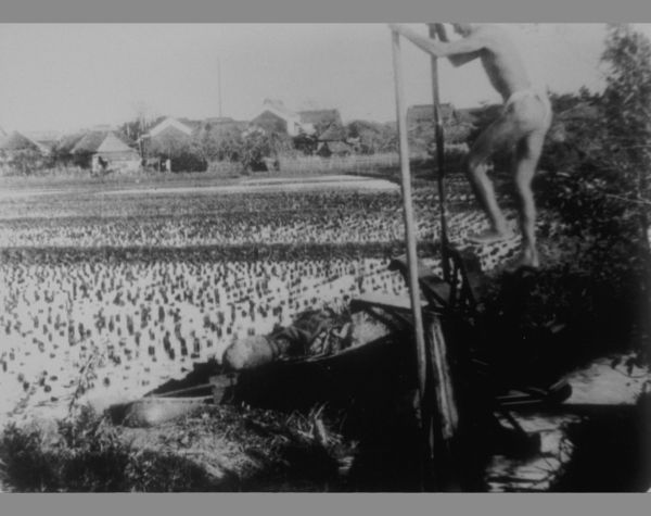 Moulin à homme pour l’arrosage des rizières