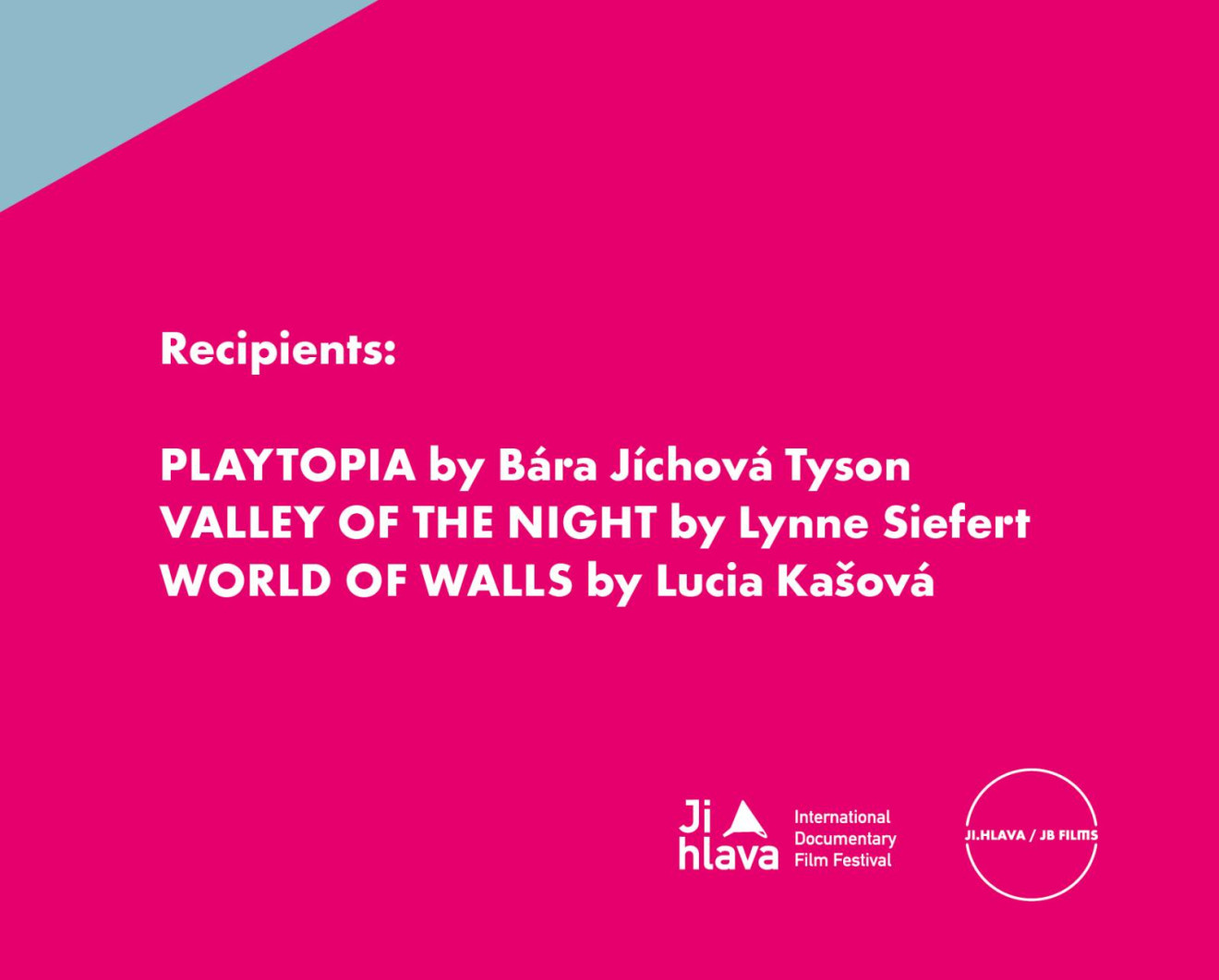 Recipients of Ji.hlava / JB Films Support 2025 were announced!
